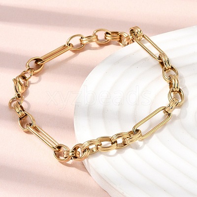 304 Stainless Steel Link Chain Bracelet & Necklace Jewelry Sets SJEW-L199-09G-1