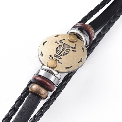 Braided Leather Cord Retro Multi-strand Bracelets BJEW-L616-20L-1