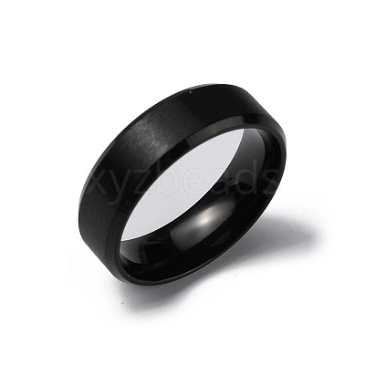 PVD Vacuum Plating Matte Style 304 Stainless Steel Wide Band Finger Rings for Women Men RJEW-WH0009-14B-EB-1