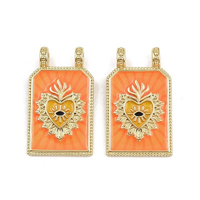 Brass Enamel Pendants KK-B157-28B-G-1