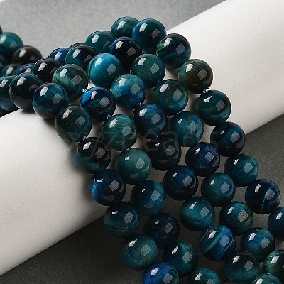 Grade AB+ Dyed Natural Tiger Eye Beads Strands G-G102-A02-03-1