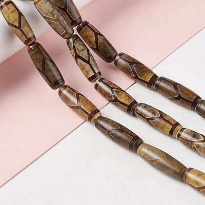 Tibetan Style dZi Beads Strands G-A024-01T-1