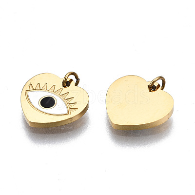 316 Surgical Stainless Steel Enamel Charms STAS-S116-379A-G-1