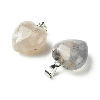 Natural White Cherry Blossom Agate Pendants G-F820-10A-17-1