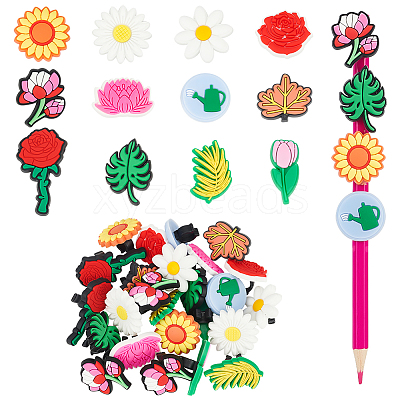 72Pcs 12 Style PVC Cartoon Style Straw Toppers FIND-DR0001-03-1