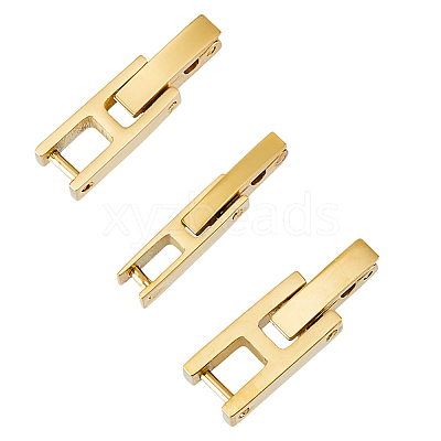 3Pcs 3 Styles 304 Stainless Steel Watch Band Clasps STAS-HS0001-91G-1