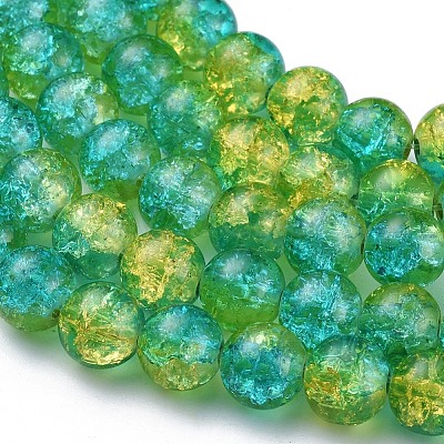 Crackle Glass Beads Strands X-CCG-Q002-8mm-07-1