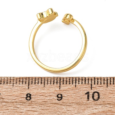 Brass Micro Pave Cubic Zirconia Cuff Rings for Women RJEW-K309-39C-G-1