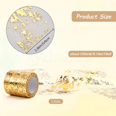 3 Rolls Polyester Lace Trims Ribbons for Sewing Decoration OCOR-SP0001-32A-1