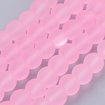 Baking Paint Transparent Glass Bead Strands X-GLAA-S031-8mm-20-1
