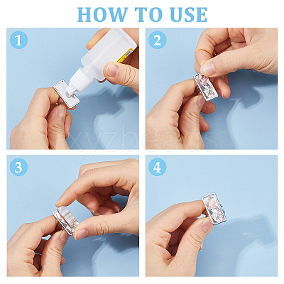 DIY Rectangle Finger Ring Kits DIY-DC0004-22-1
