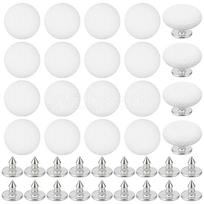 24Pcs Pure Cotton Covered Iron Buttons BUTT-BC0001-19C-1