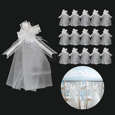 Polyester Pull Bows with Gauze Fabric AJEW-WH0485-10-1