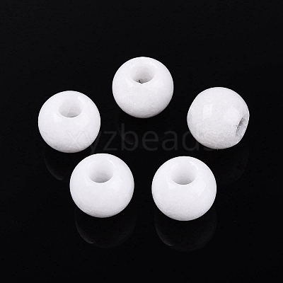 Natural White Jade European Beads G-Q607-01A-19-1