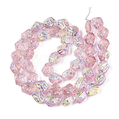 Transparency Electroplate Glass Beads Strands GLAA-T023-41A-03-1
