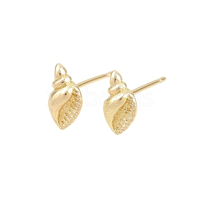 Brass Stud Earrings EJEW-P346-01B-G-1