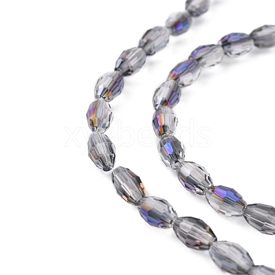 Electroplate Glass Beads Strands X-EGLA-J013-4x6mm-H04-1