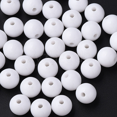 Opaque Acrylic Beads MACR-S370-C10mm-01-1