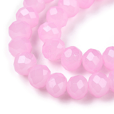 Baking Paint Imitation Jade Glass Bead Strands X-DGLA-A034-J4MM-A44-1