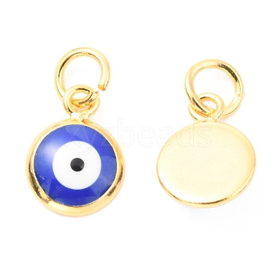 Brass Enamel Charms ZIRC-J025-71G-A-1