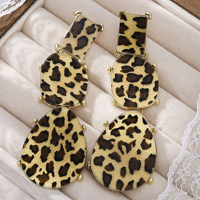 Alloy acrylic Dangle Stud Earrings LS-EJEW-M075-01G-02-1