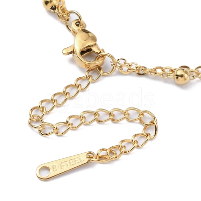 304 Stainless Steel Cable & Satellite Chains Double Layer Multi-strand Bracelet LS-BJEW-E092-04G-1