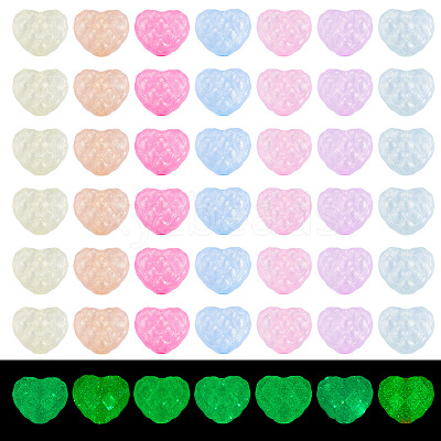 50Pcs Luminous Transparent Acrylic Beads LACR-TA0001-11-1