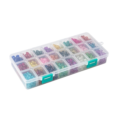 24 Colors Transparent Crackle Glass Beads CCG-JP0001-01C-1