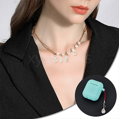 16 Sets 8 Styles ABS Plastic Imitation Pearl Pendants PALLOY-GA0004-13-1