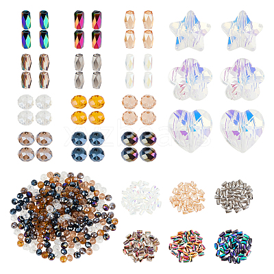 486Pcs 15 Style Electroplate & Transparent Glass Beads DIY-AR0002-76-1