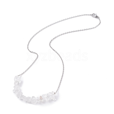 Natural Quartz Crystal Chips Beaded Jewelry Set SJEW-JS01231-05-1