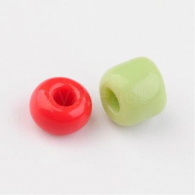 6/0 Opaque Colours Round Glass Seed Beads X-SEED-A010-4mm-51-1