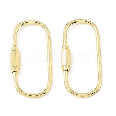 Oval Brass Screw Lock Carabiner Clasp Metal Carabiner Clip for Necklace DIY KK-CBA9CBD-05G-1