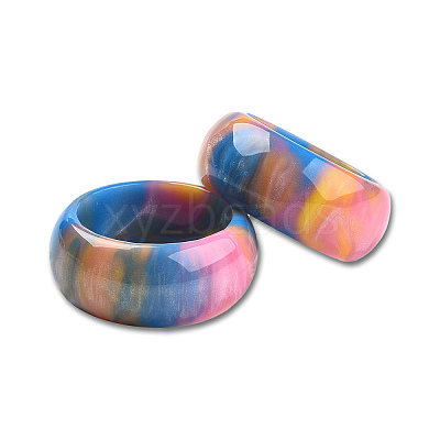 Resin Wide Chunky Finger Ring for Women RJEW-N041-01-C04-1