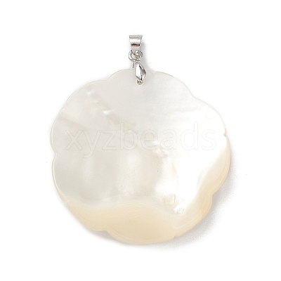 Natural White Shell Pendants BSHE-E029-03P-02-1