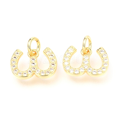 Brass Micro Pave Cubic Zirconia Charms ZIRC-O037-22G-1