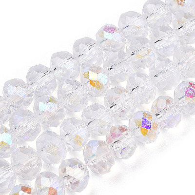 Electroplate Glass Beads Strands EGLA-A034-T6mm-B33-1