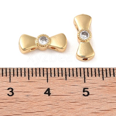 Brass Pave Clear Cubic Zirconia Bowknot Multi-Strand Links LS-KK-B102-37A-01G-1