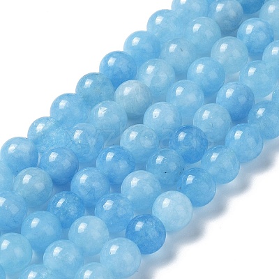 Natural Green Jade Imitation Aquamarine Beads Strands G-B046-08A-1