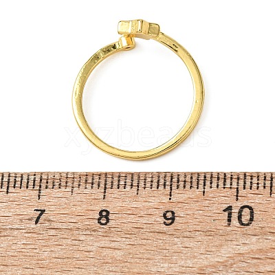 Brass Micro Pave Cubic Zirconia Cuff Rings for Women RJEW-K309-39B-G-1