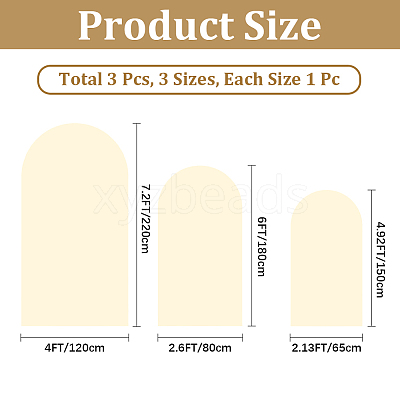 3Pcs 3 Styles Polyester Wedding Arch Cover Cloth FEPA-CN0001-01B-1