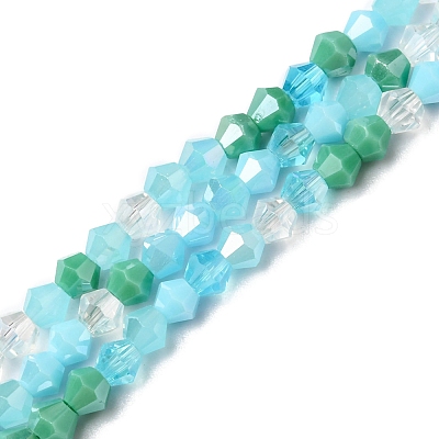 Electroplate Glass Beads Strands EGLA-D018-02F-1