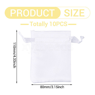 10Pcs Brocade Good Luck Fortune Drawstring Gift Blessing Bags PAAG-TADJ0001-01A-1