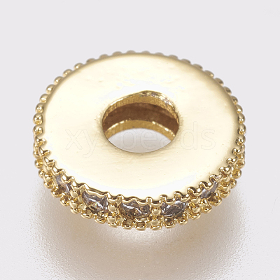 Brass Micro Pave Cubic Zirconia Bead Spacers ZIRC-K074-11A-01-1