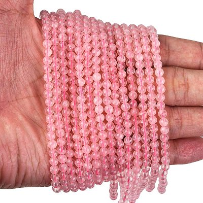 Natural Madagascar Rose Quartz Beads Strads G-D655-4mm-1