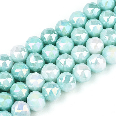 Anti-Tarnish Electroplate Glass Beads Strands GLAA-N010-10mm-10-1