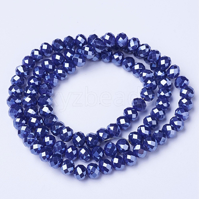 Electroplate Glass Beads Strands EGLA-A034-P4mm-A11-1