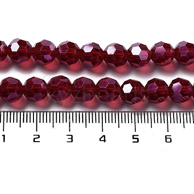 Electroplate Transparent Glass Beads Strands EGLA-A035-T8mm-A02-1