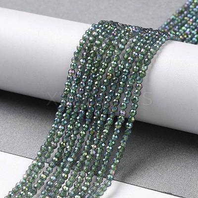 Electroplate Transparent Glass Beads Strands GLAA-H021-01A-FR01-1