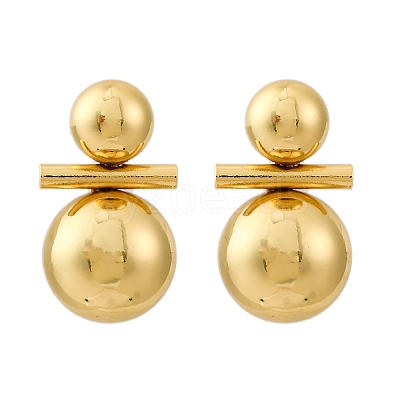 Brass Stud Earrings EJEW-R025-01G-1